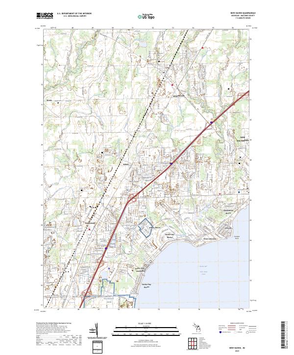 New Haven, MI — USGS 7.5-minute topo (2023)