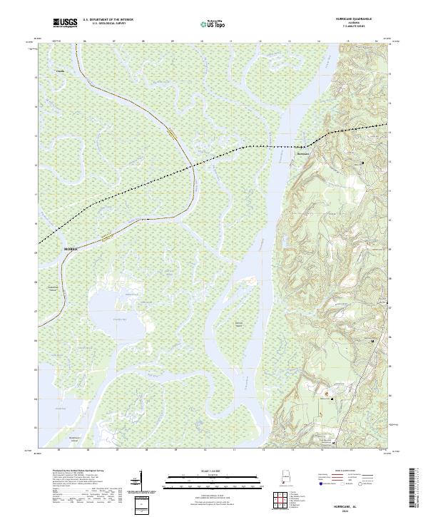 Hurricane, AL — USGS 7.5-minute topo (2024)