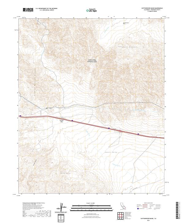 Cottonwood Basin, CA — USGS 7.5-minute topo (2021)