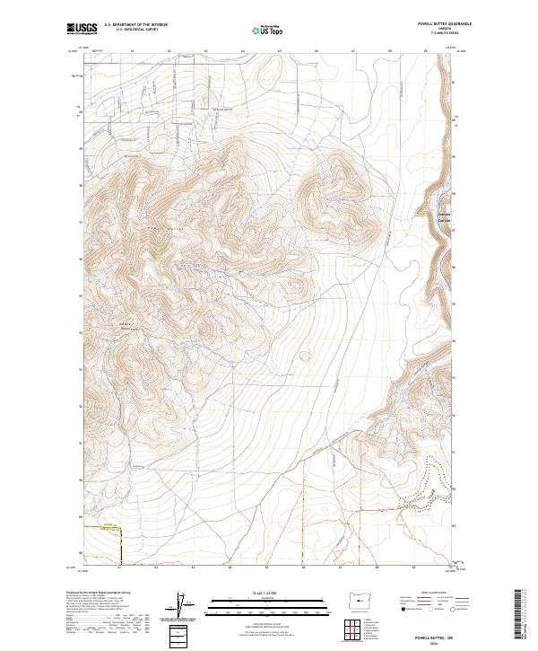 Powell Buttes, OR — USGS 7.5-minute topo (2024)