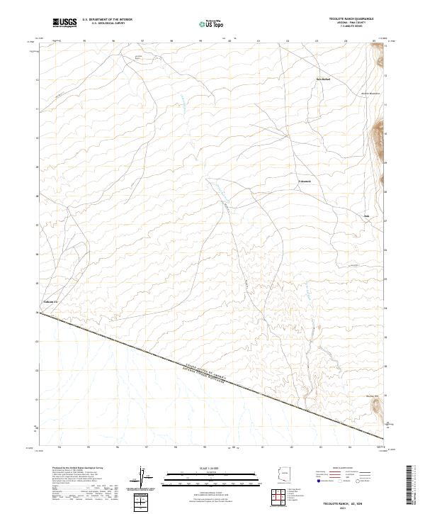 Tecolote Ranch, AZ,SON, US — USGS 7.5-minute topo (2021)