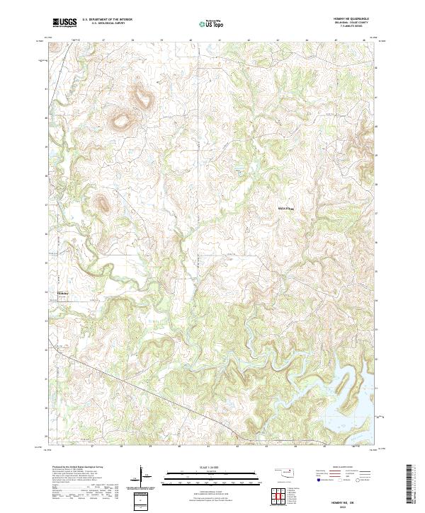 Hominy NE, OK — USGS 7.5-minute topo (2022)