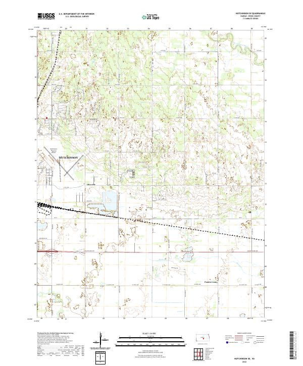 Hutchinson SE, KS — USGS 7.5-minute topo (2022)