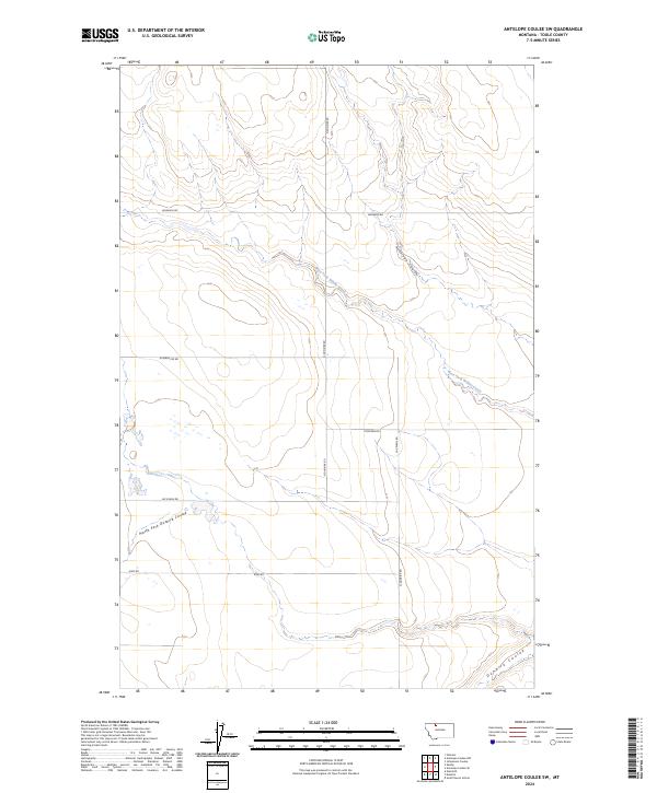 Antelope Coulee SW, MT — USGS 7.5-minute topo (2024)