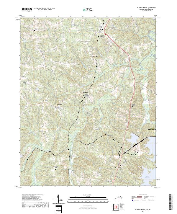 Cluster Springs, VA-NC — USGS 7.5-minute topo (2022)