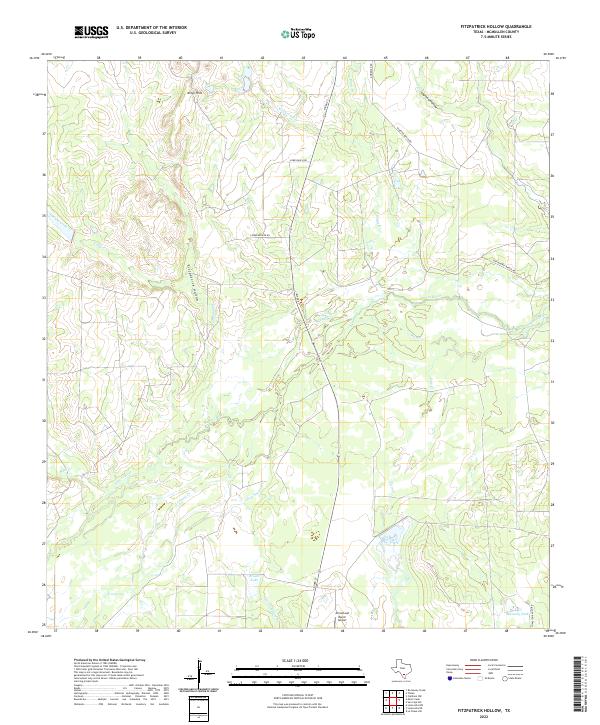 Fitzpatrick Hollow, TX — USGS 7.5-minute topo (2022)