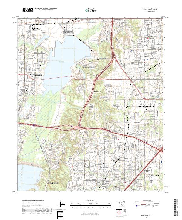 Duncanville, TX — USGS 7.5-minute topo (2022)