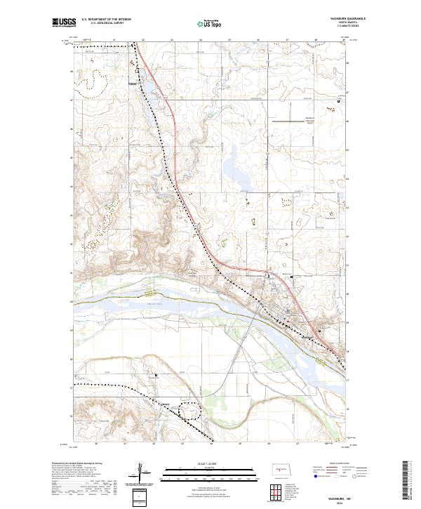Washburn, ND — USGS 7.5-minute topo (2024)