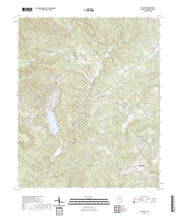 Waleska, GA — USGS 7.5-minute topo (2024)