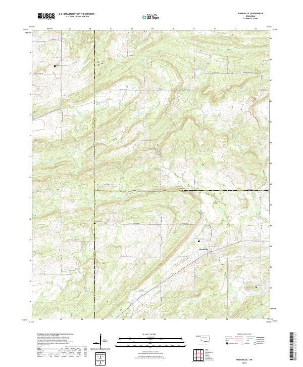 Wardville, OK — USGS 7.5-minute topo (2022)