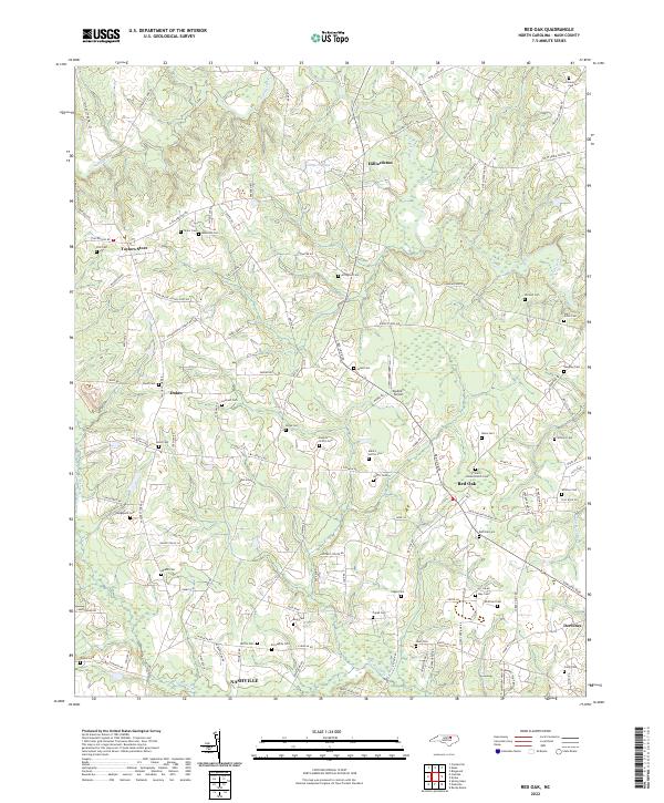 Red Oak, NC — USGS 7.5-minute topo (2022)