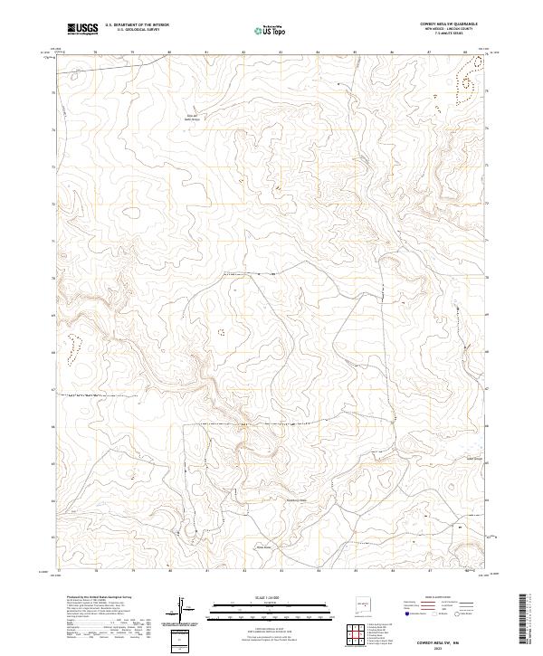 Cowboy Mesa SW, NM — USGS 7.5-minute topo (2023)