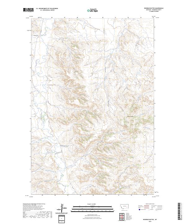 Rosebud Buttes, MT — USGS 7.5-minute topo (2024)