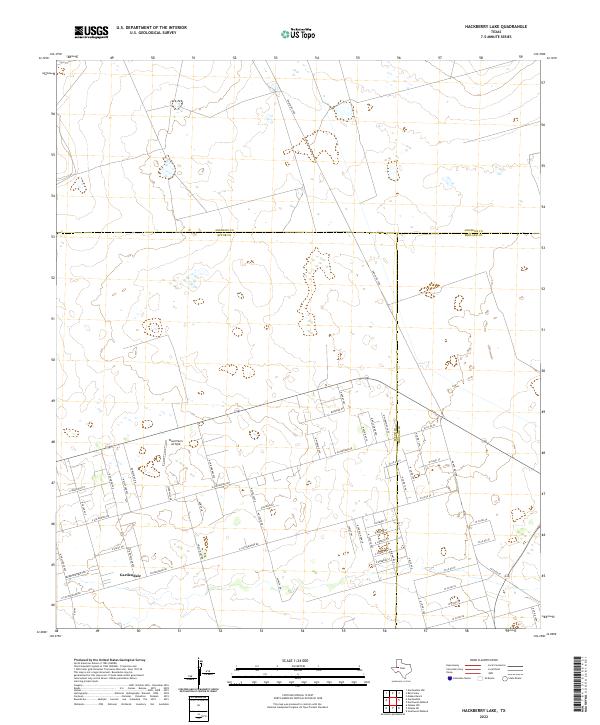 Hackberry Lake, TX — USGS 7.5-minute topo (2022)