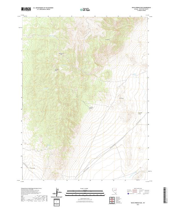 Rock Springs Pass, NV — USGS 7.5-minute topo (2021)