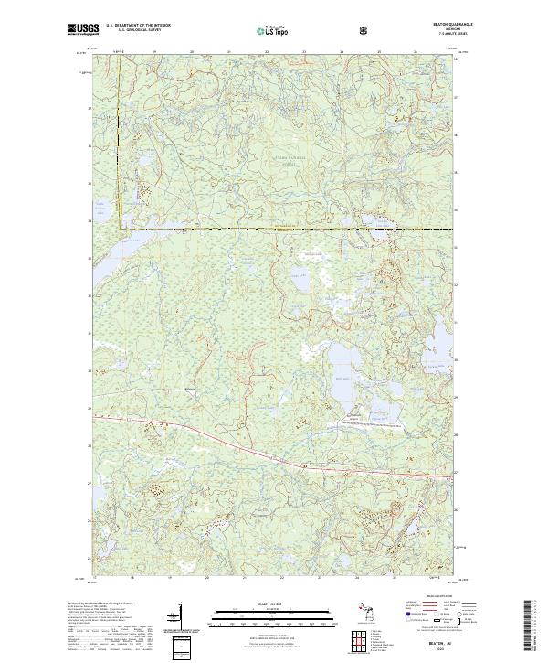 Beaton, MI — USGS 7.5-minute topo (2023)