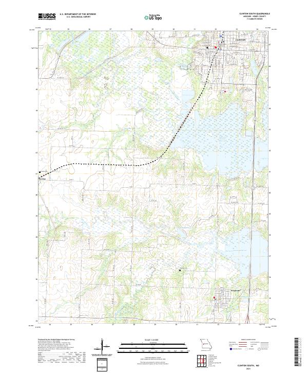 Clinton South, MO — USGS 7.5-minute topo (2021)