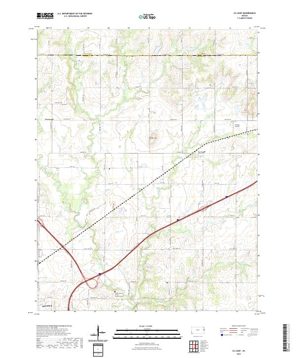 Le Loup, KS — USGS 7.5-minute topo (2022)