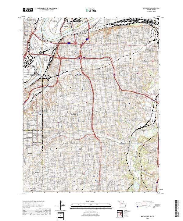 Kansas City, MO-KS — USGS 7.5-minute topo (2021)