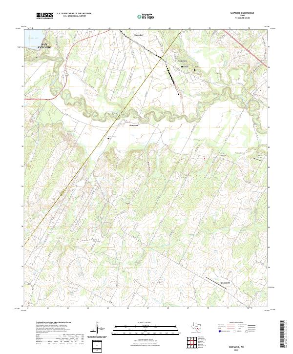 Saspamco, TX — USGS 7.5-minute topo (2022)