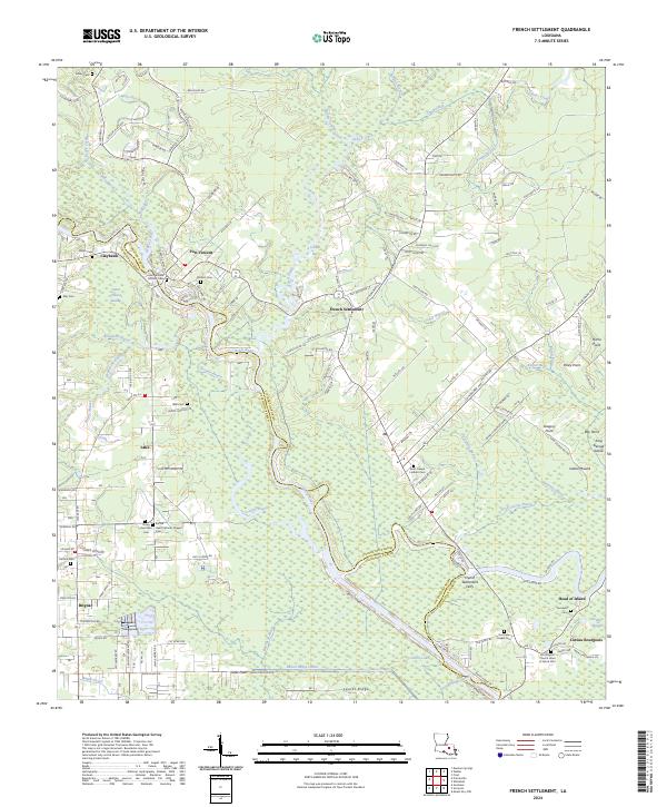 French Settlement, LA — USGS 7.5-minute topo (2024)