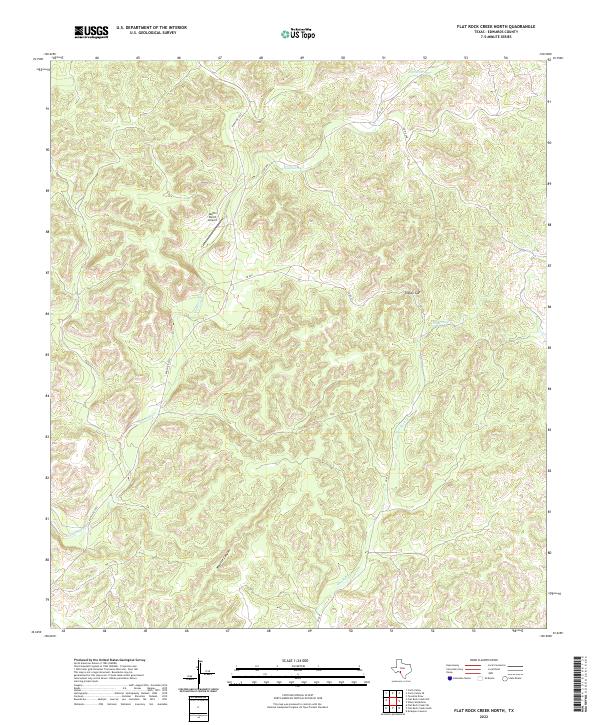 Flat Rock Creek North, TX — USGS 7.5-minute topo (2022)