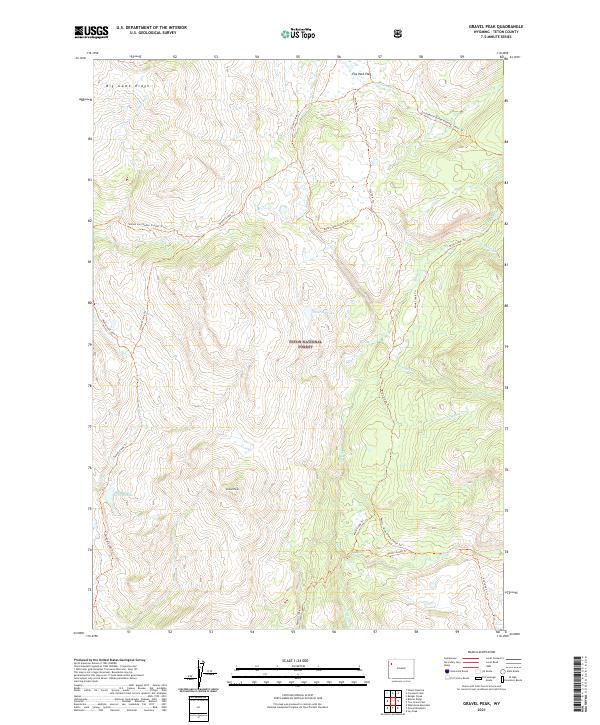 Gravel Peak, WY — USGS 7.5-minute topo (2021)