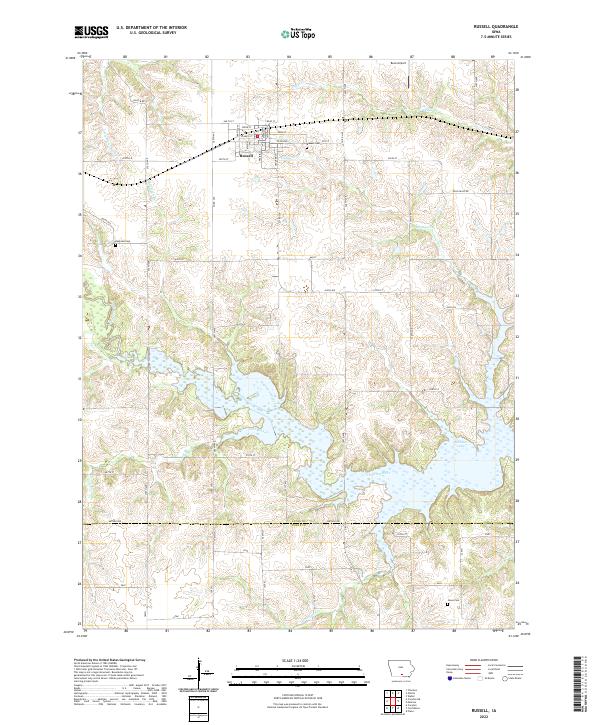 Russell, IA — USGS 7.5-minute topo (2022)