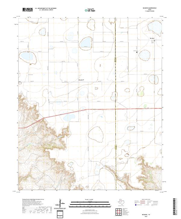 McAdoo, TX — USGS 7.5-minute topo (2022)