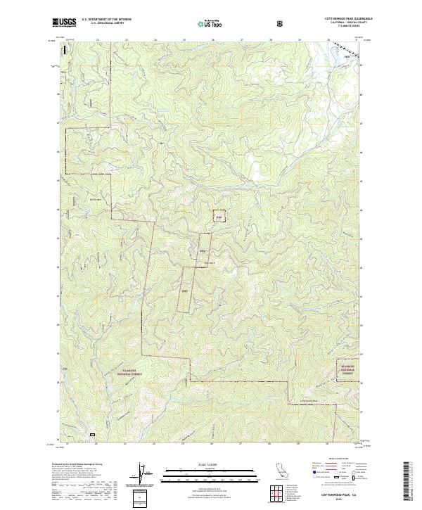 Cottonwood Peak, CA — USGS 7.5-minute topo (2022)