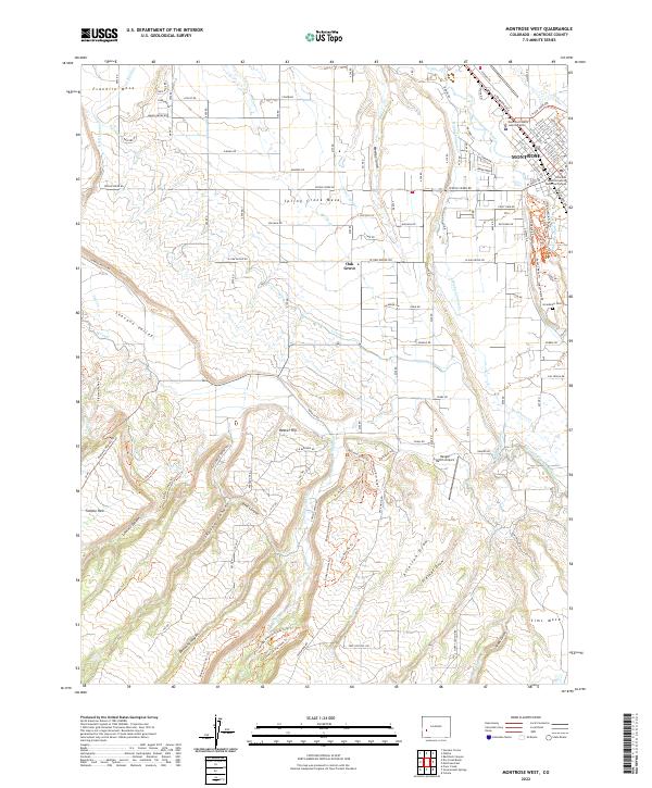 Montrose West, CO — USGS 7.5-minute topo (2022)