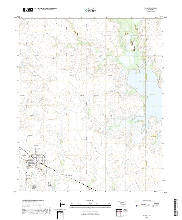 Temple, OK — USGS 7.5-minute topo (2022)