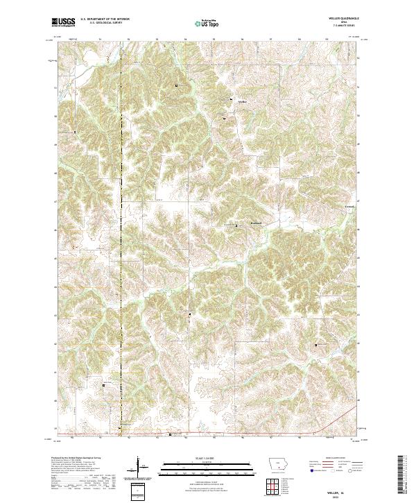 Weller, IA — USGS 7.5-minute topo (2022)