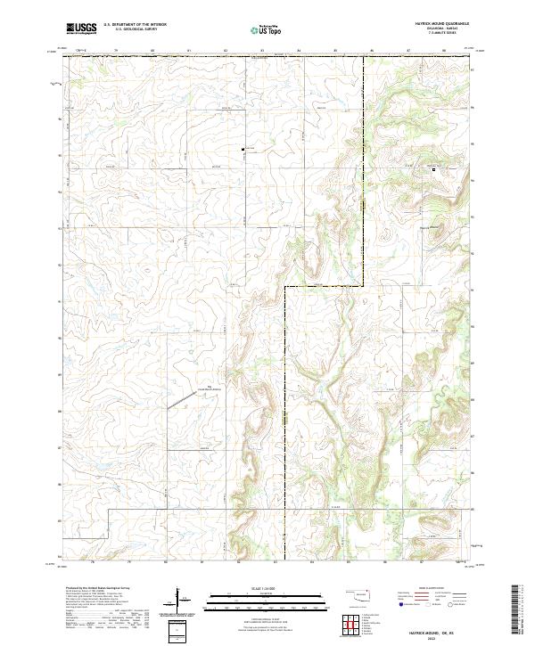 Hayrick Mound, OK-KS — USGS 7.5-minute topo (2022)
