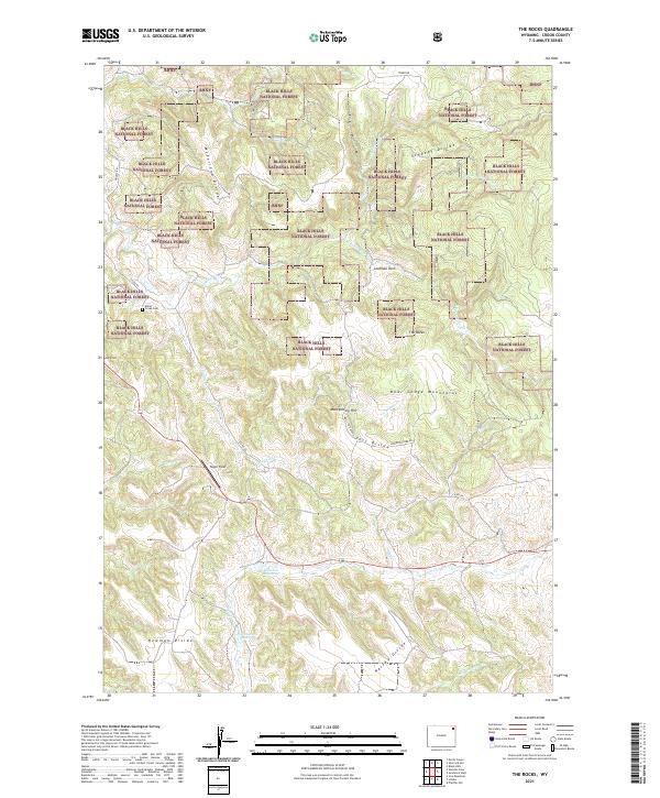 The Rocks, WY — USGS 7.5-minute topo (2021)