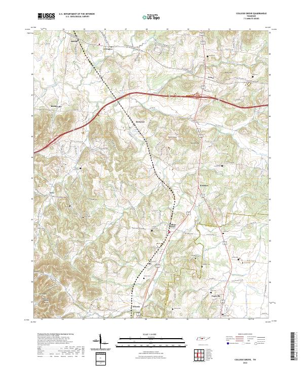 College Grove, TN — USGS 7.5-minute topo (2022)