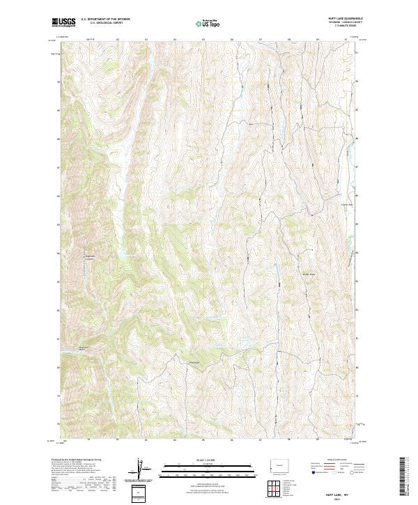 Huff Lake, WY — USGS 7.5-minute topo (2021)