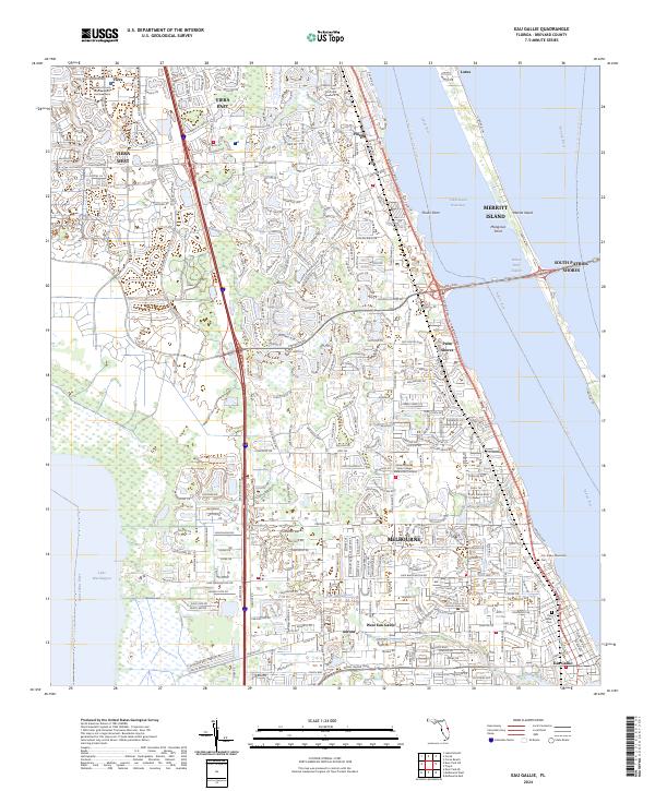 Eau Gallie, FL — USGS 7.5-minute topo (2024)
