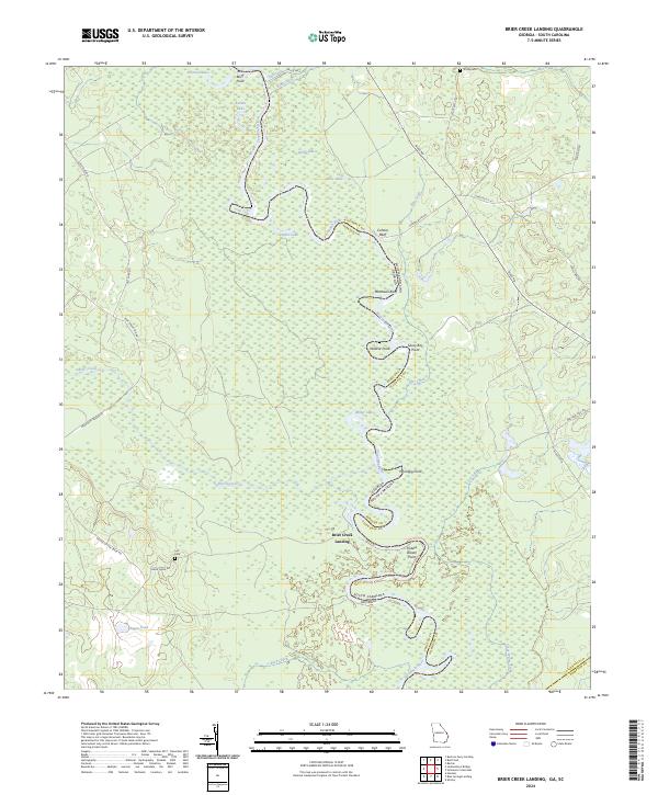 Brier Creek Landing, GA-SC — USGS 7.5-minute topo (2024)