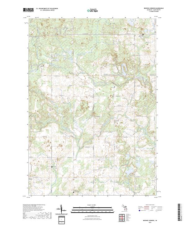 Browns Corners, MI — USGS 7.5-minute topo (2023)