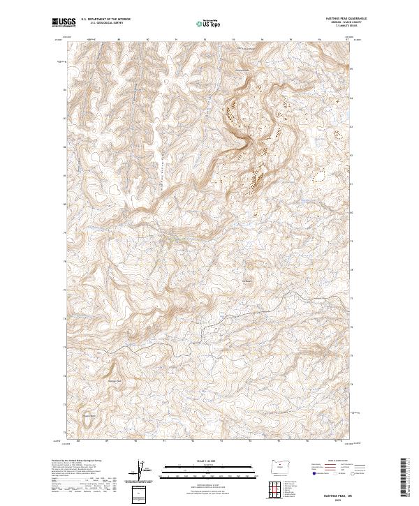 Hastings Peak, OR — USGS 7.5-minute topo (2023)