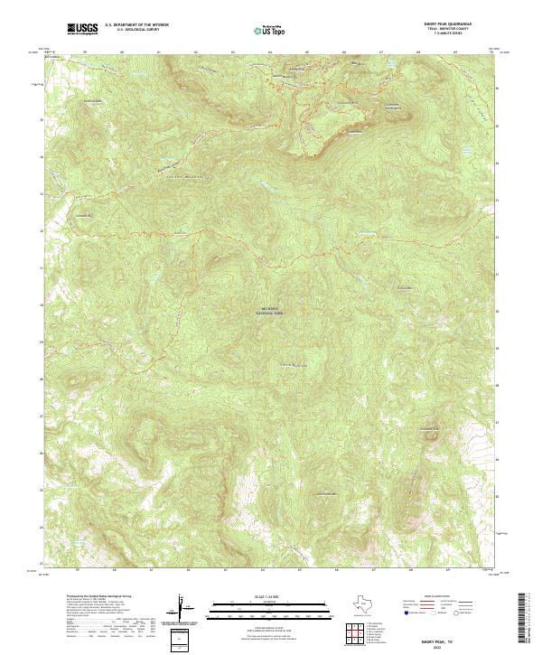 Emory Peak, TX — USGS 7.5-minute topo (2022)