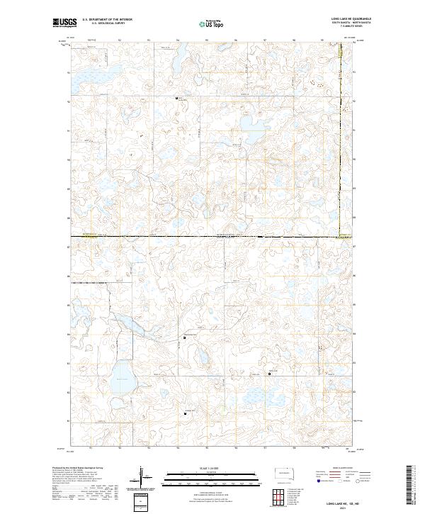 Long Lake NE, SD-ND — USGS 7.5-minute topo (2021)