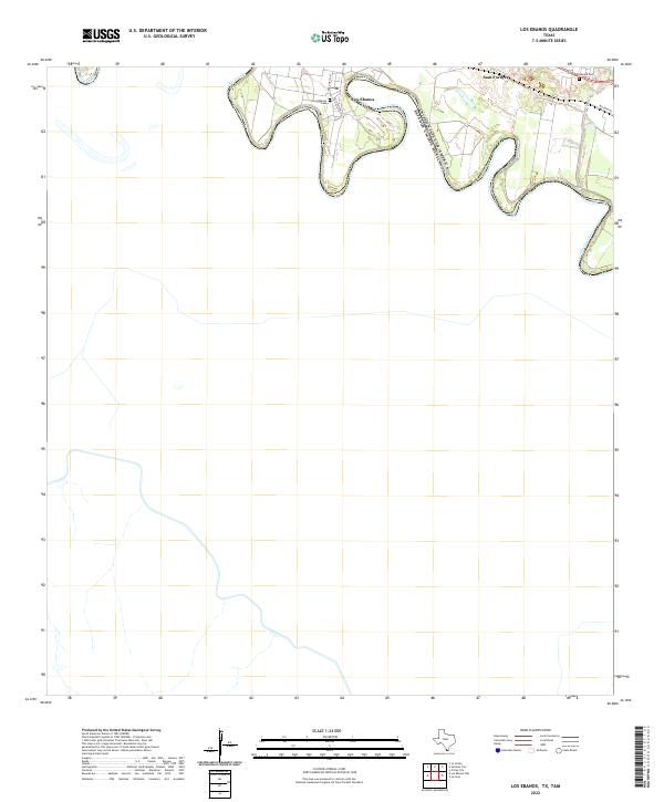 Los Ebanos, TX,TAM, US — USGS 7.5-minute topo (2022)