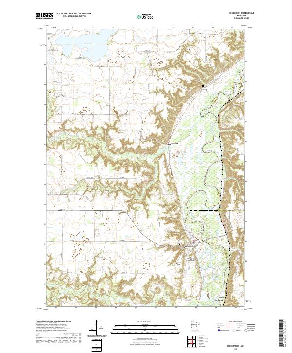 Henderson, MN — USGS 7.5-minute topo (2022)