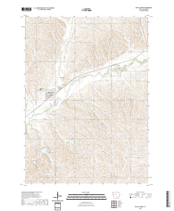 Battle Creek, IA — USGS 7.5-minute topo (2022)