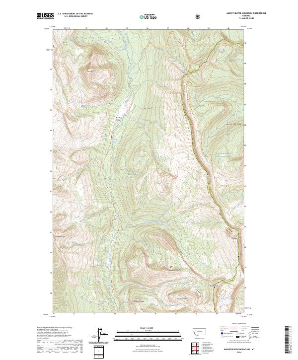 Amphitheatre Mountain, MT — USGS 7.5-minute topo (2024)