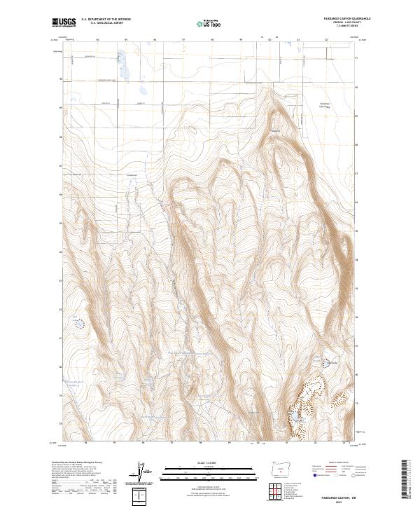 Fandango Canyon, OR — USGS 7.5-minute topo (2023)