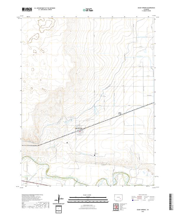 Olney Springs, CO — USGS 7.5-minute topo (2022)