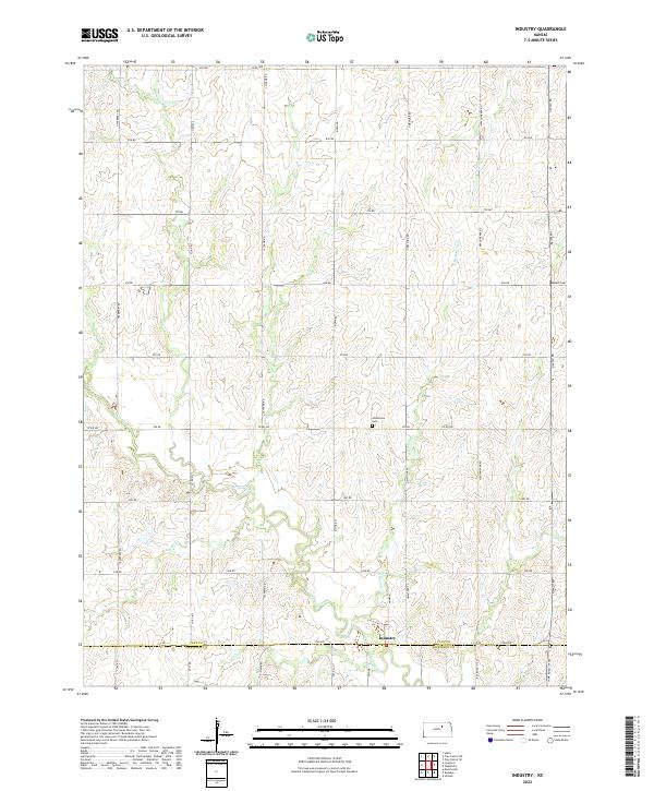 Industry, KS — USGS 7.5-minute topo (2022)